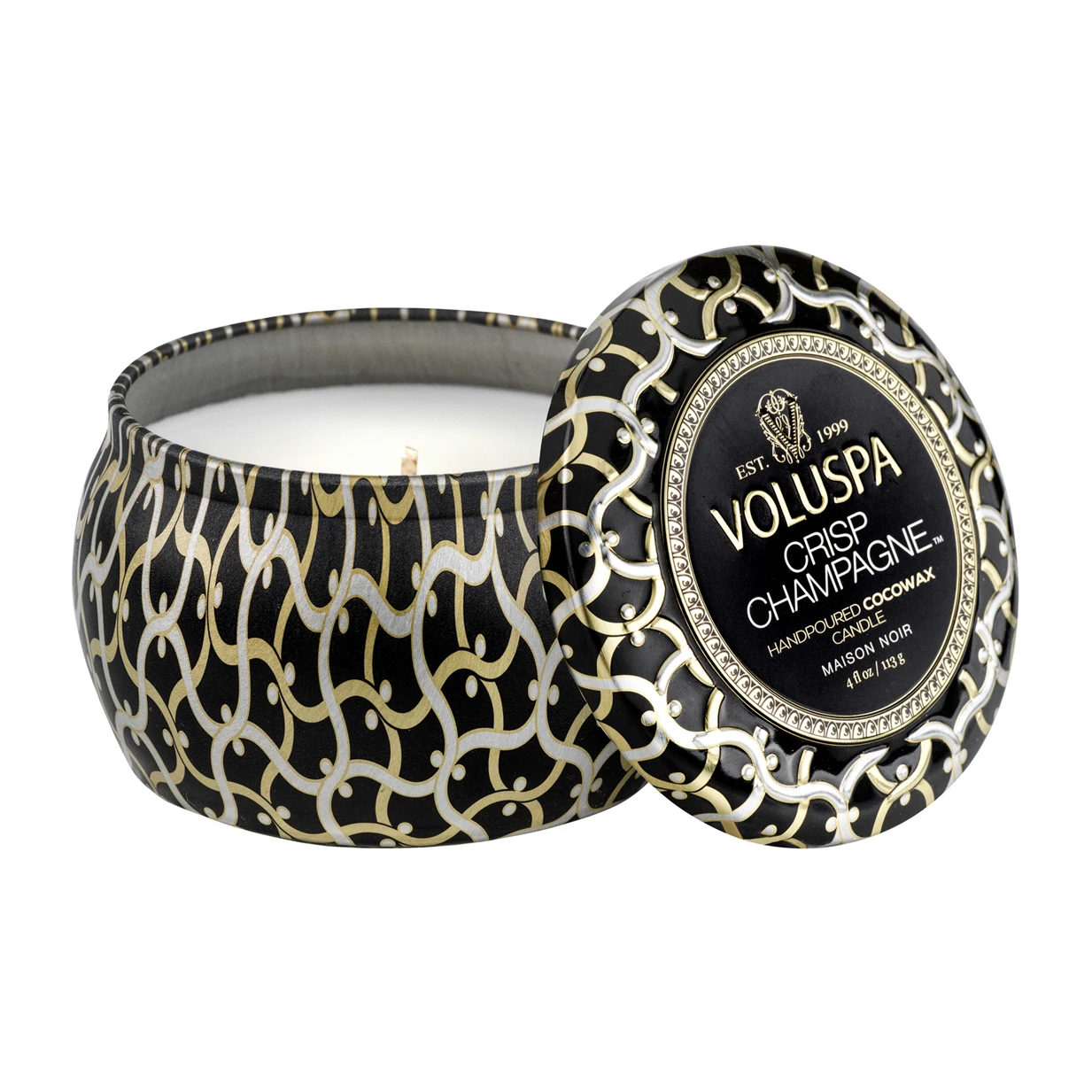 Voluspa Maison Noir Mini Tin Geurkaars 25 Uur 3 Voluspa Maison Noir Mini Tin Geurkaars 25 Uur