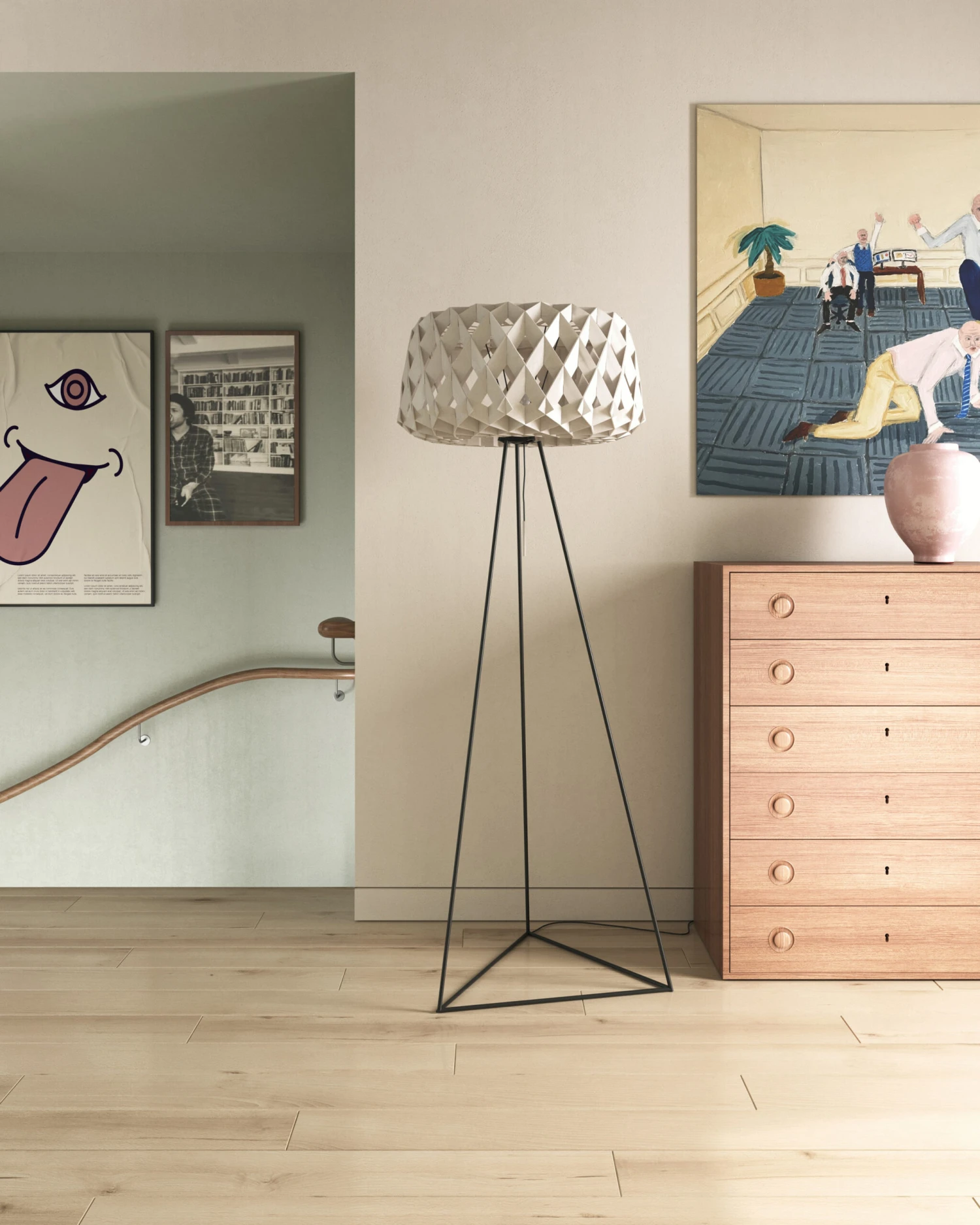 Pilke Signature Tripod Vloerlamp Ø60 Cm 4 Pilke Signature Tripod Vloerlamp Ø60 Cm - Afbeelding 2