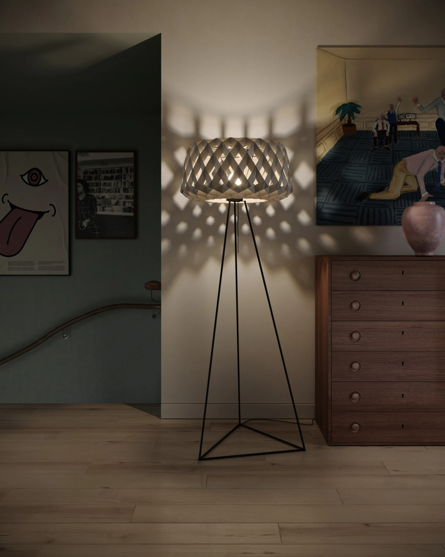 Pilke Signature Tripod Vloerlamp Ø60 Cm 5 Pilke Signature Tripod Vloerlamp Ø60 Cm - Afbeelding 3