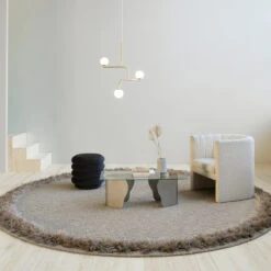 Feather Vloerkleed Rond -Globen Meubilair Winkel Feather Heron rund miljo1 01896a4e08